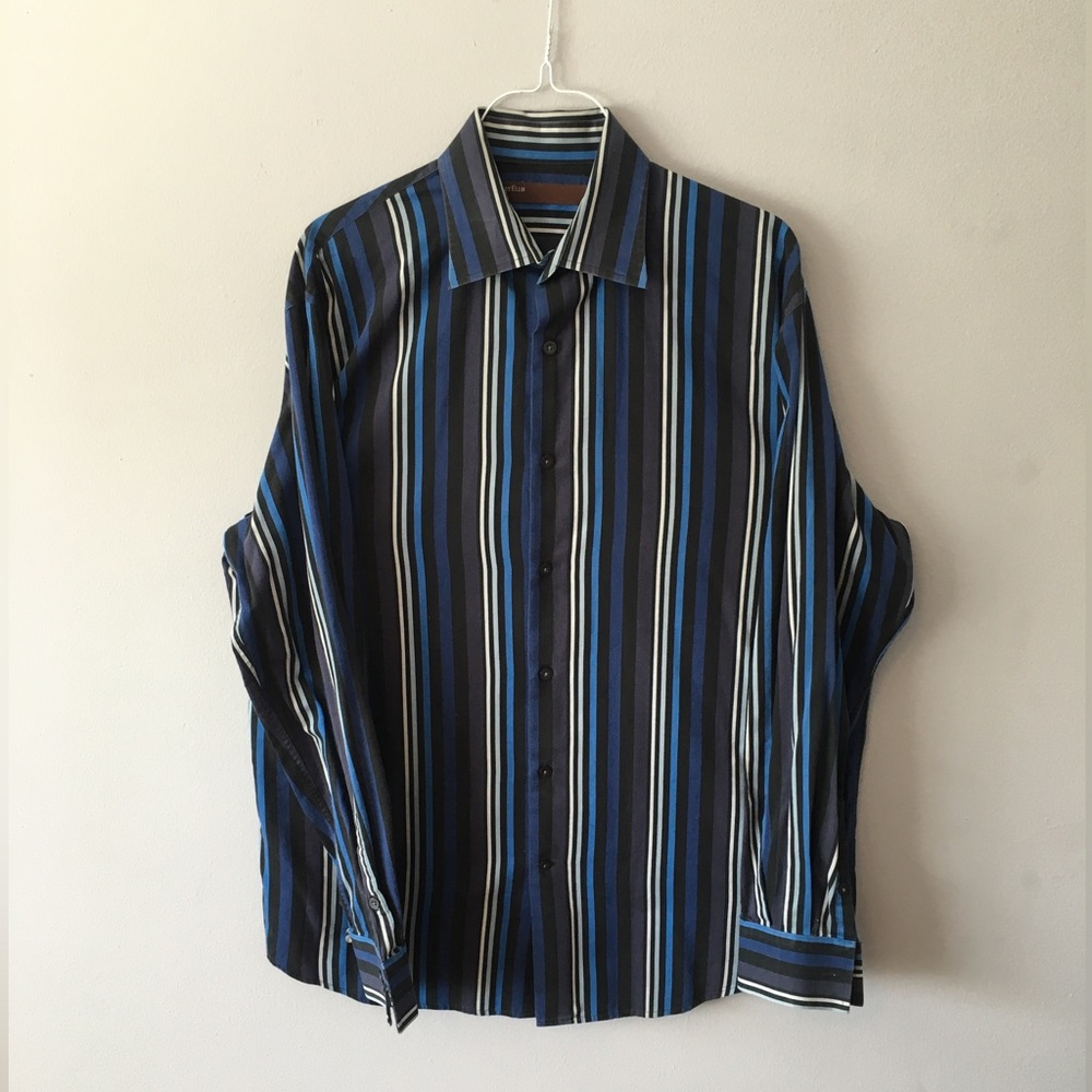 Perry Ellis Fashion Stripe Long Sleeved Men's Shirt